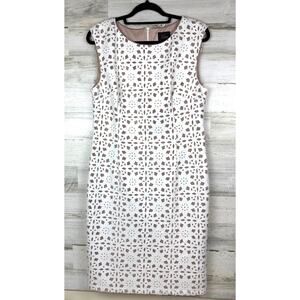 JM Studio by John Meyer Womens 12 White Floral Sleeveless Lined Mini Dress